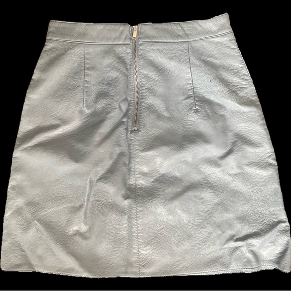 Excellent Condition Blue Faux leather Skirt - Picture 2 of 3